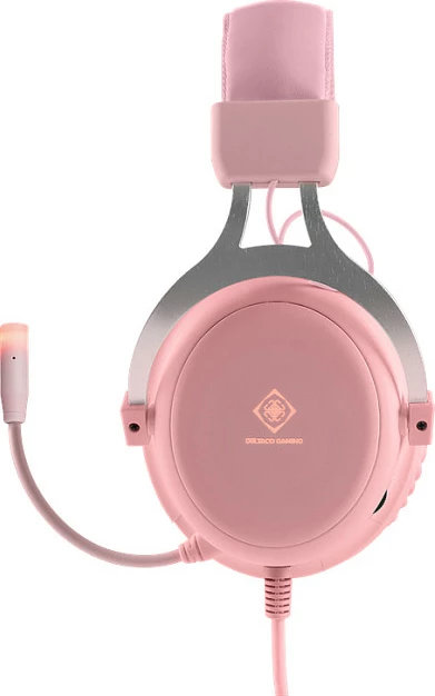 Kufje gaming Deltaco Gaming Stereo, LED, rozë