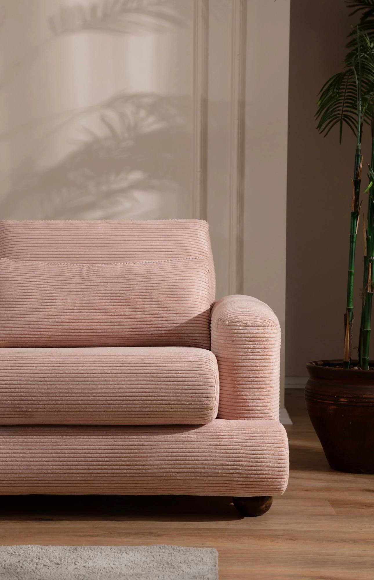 Këndare Atelier del Sofa, këndore e majtë, ngjyrë rozë, River Corner (Chl-2R)