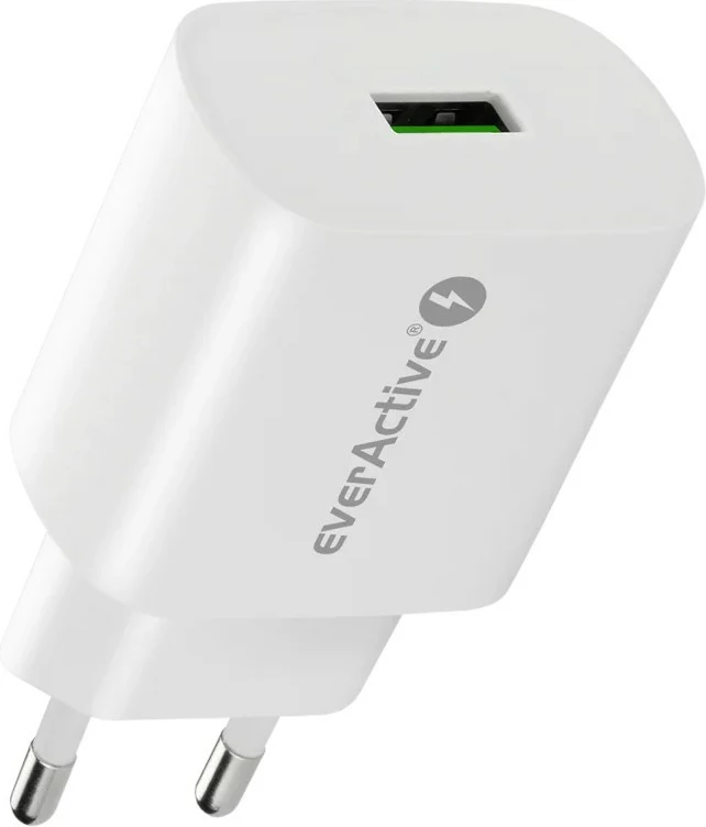 Karikues rrjeti everActive SC-250Q, 1x USB, 18W QC3.0, Bardhë