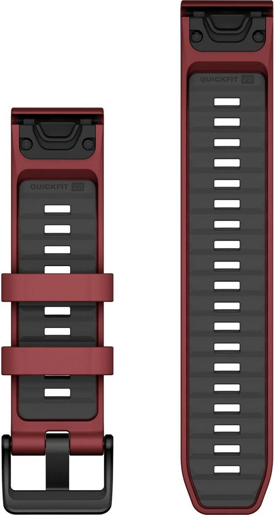 Rrip silikoni Garmin QuickFit 22mm për Smartwatch, ngjyrë grafit e kuqe