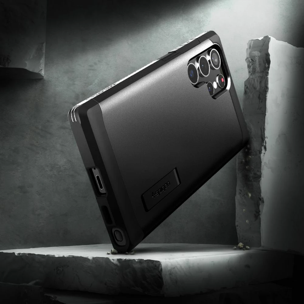 Mbështjellës Spigen Tough Armor për Samsung Galaxy S22 Ultra, i zi