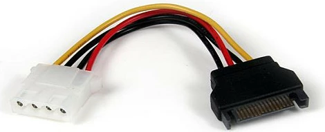 Kabllo adapter energjie StarTech LP4SATAFM6IN, SATA 15-pin në Molex (4-pin), 15.24 cm, zezë/kuqe/verdhë