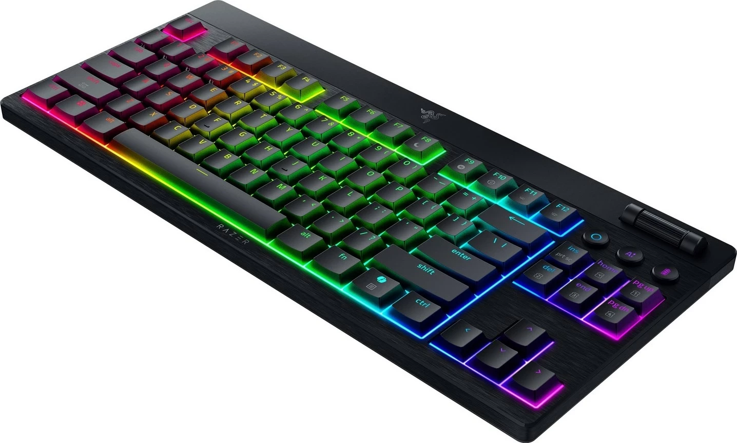 Tastierë gaming Razer BlackWidow V4 HyperSpeed TKL, low-profile, Razer Green Switch, RGB, wireless/USB, e zezë