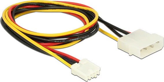 Kabllo rryme DeLOCK, 4-pin Molex mashkull në 4-pin Floppy femër, 0.4 m, shumëngjyrëshe