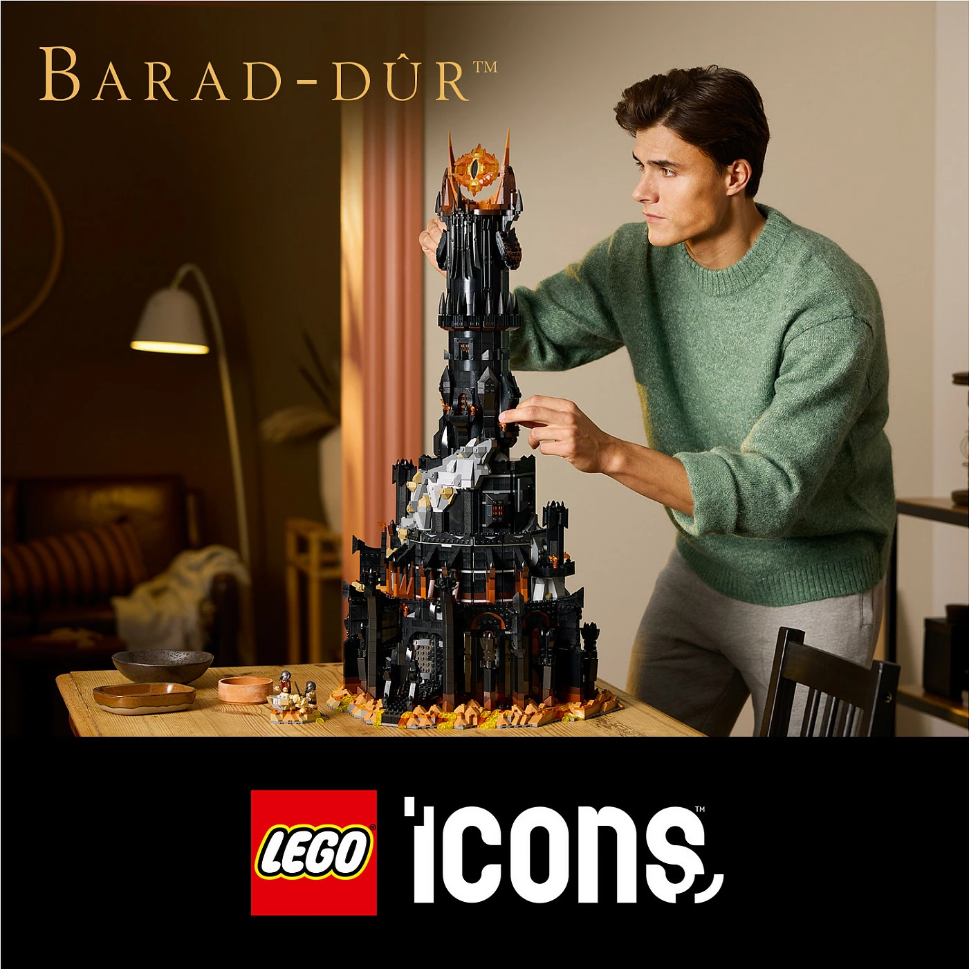 Set ndërtimi LEGO Icons The Lord of the Rings 10333 Barad-dûr, 5471 copë, 18+, shumëngjyrësh