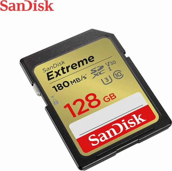 Kartelë memorje SDXC, SanDisk Extreme SDSDXVA-128G-GNCIN, 128GB, UHS-I U3 V30, 180MB/s leximi 90MB/s shkrimi, me RescuePRO Deluxe 1 vjet