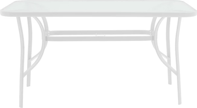 Tavolinë me karrige Obbi-Ensure, 5 copë, metal-xham, ngjyrë e bardhë, 120x70x70cm