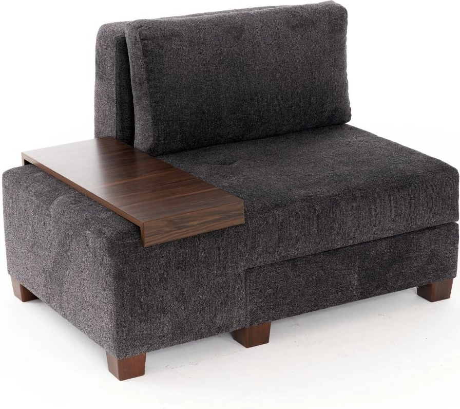 Krevat-kolltuk një vendësh, Atelier del Sofa, Perenna Chenille, antracit, pjesa e majtë