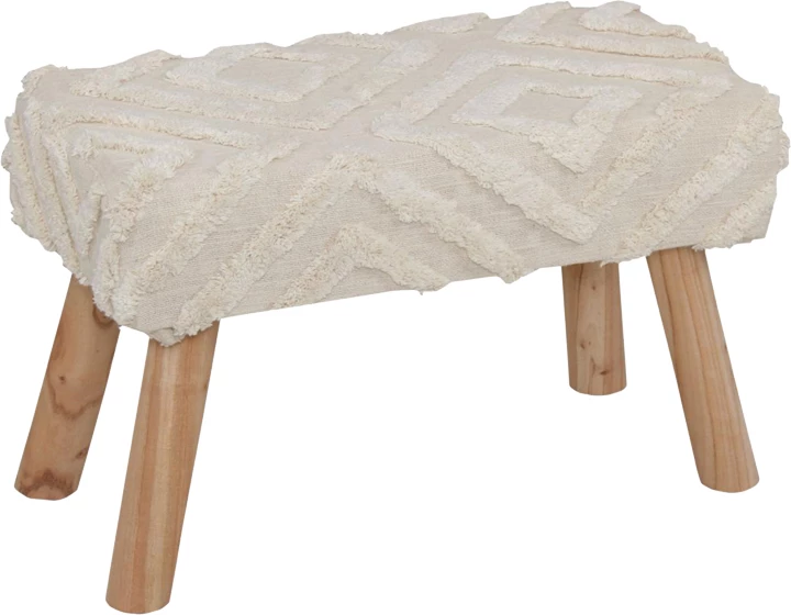 Karrige për bar Shep Inart, pambuk 100%, ngjyrë e bardhë, dru eukaliptusi, 60x30x40cm