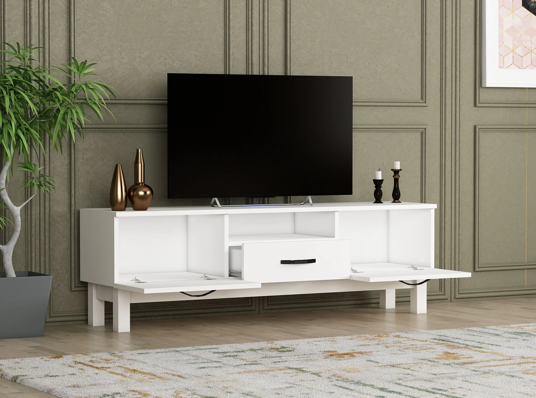 Komodë TV Hanah Home, Suzi, e bardhë