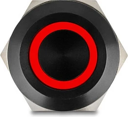 Switch pushbutton DeLOCK 22015, 22 mm, IP65, me LED, 250 V/2 A, zi/kuqe
