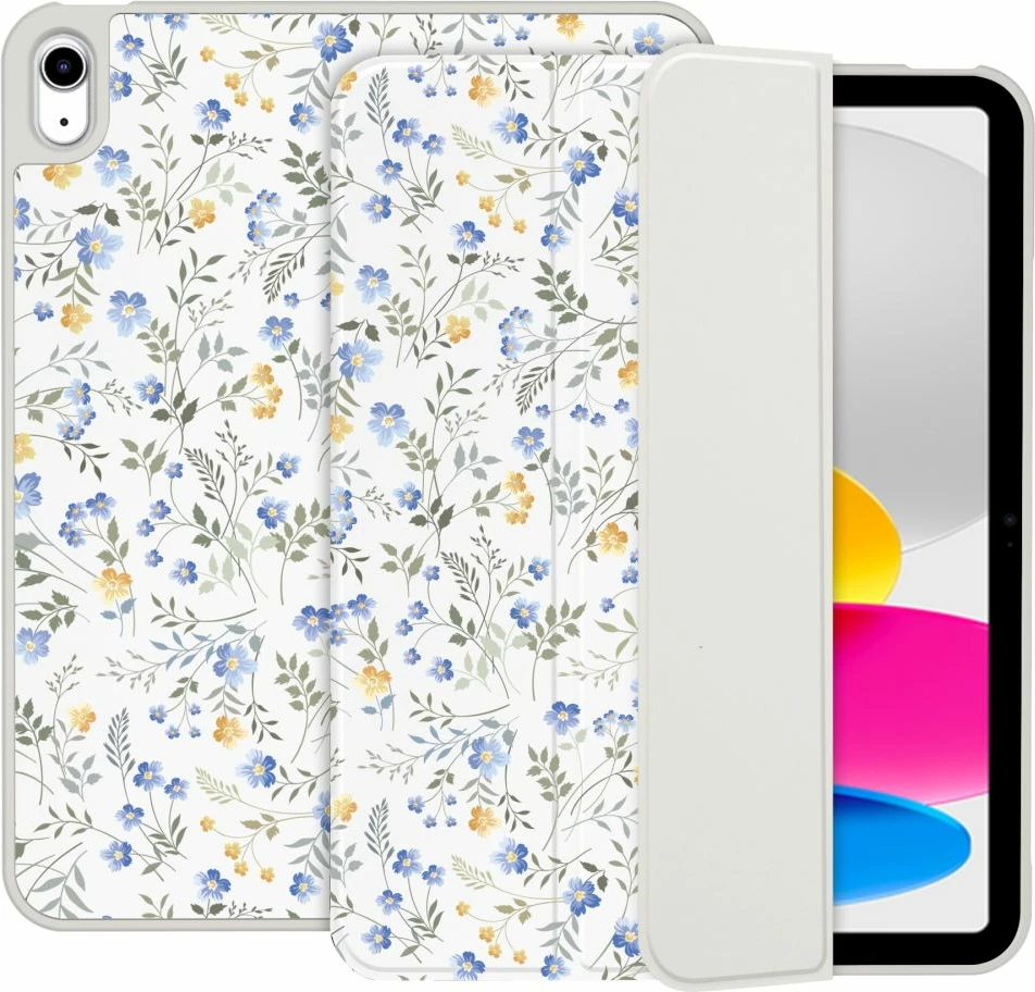 Mbështjellës për tablet Tech-Protect SC Pen Case për iPad 10.9" (10 gen.)/11" (11 gen.), Daisies with Leaves, Bardhë/Transparent