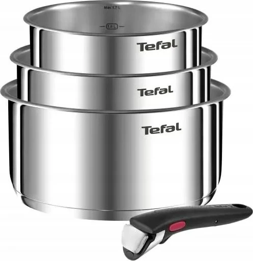 Set tenxheresh Tefal Ingenio L8964S55, 4 copë, çelik inoks, dorezë e zezë