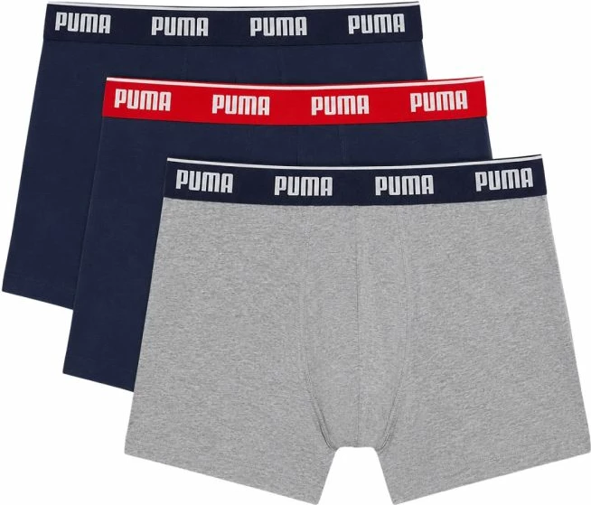 Të brendshme për meshkuj Puma 947130 05, set prej 3 copë, blu e hirtë