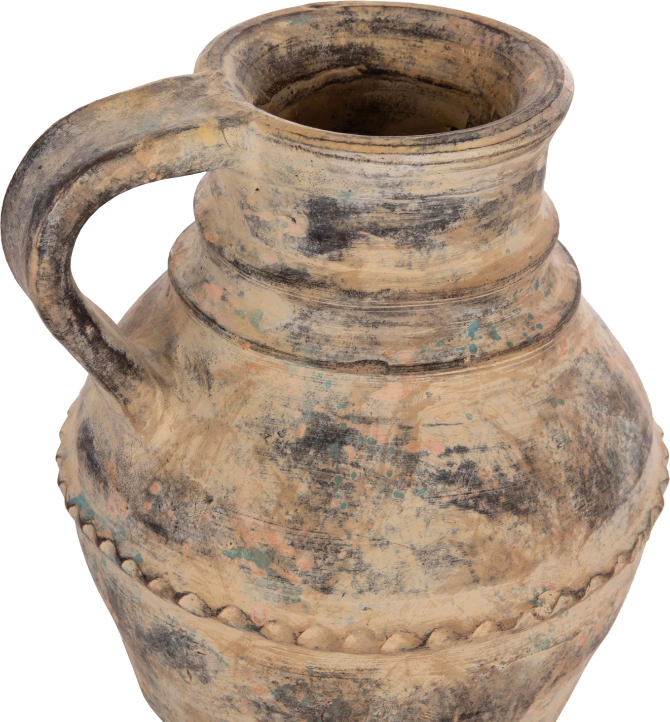 Vazo dekorative tavoline VERMO, terrakotë, ngjyrë krem-bezhë, Φ20x20.5cm