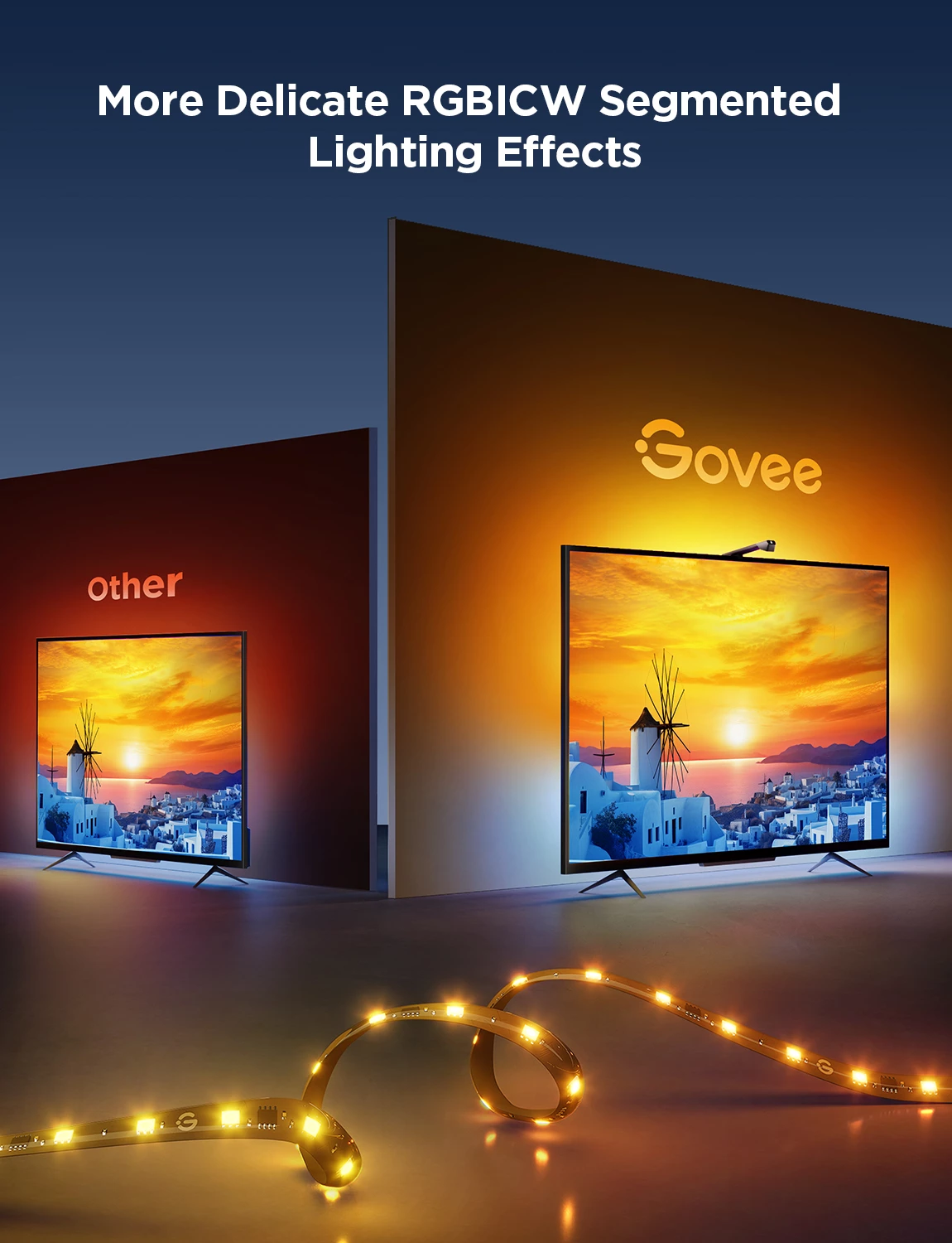 Ndriçim LED prapa TV Govee Envisual TV Backlight 3 Lite, 55-65\", me kamerë, RGB