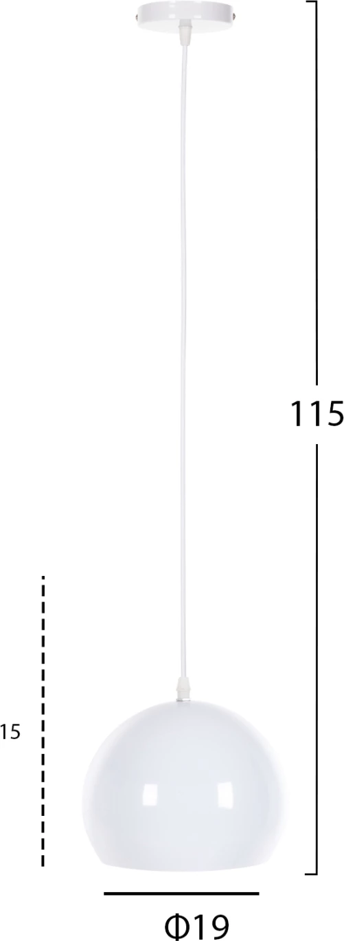 Llambë varëse tavani, FH4108, metal i bardhë, 19x19x115H cm