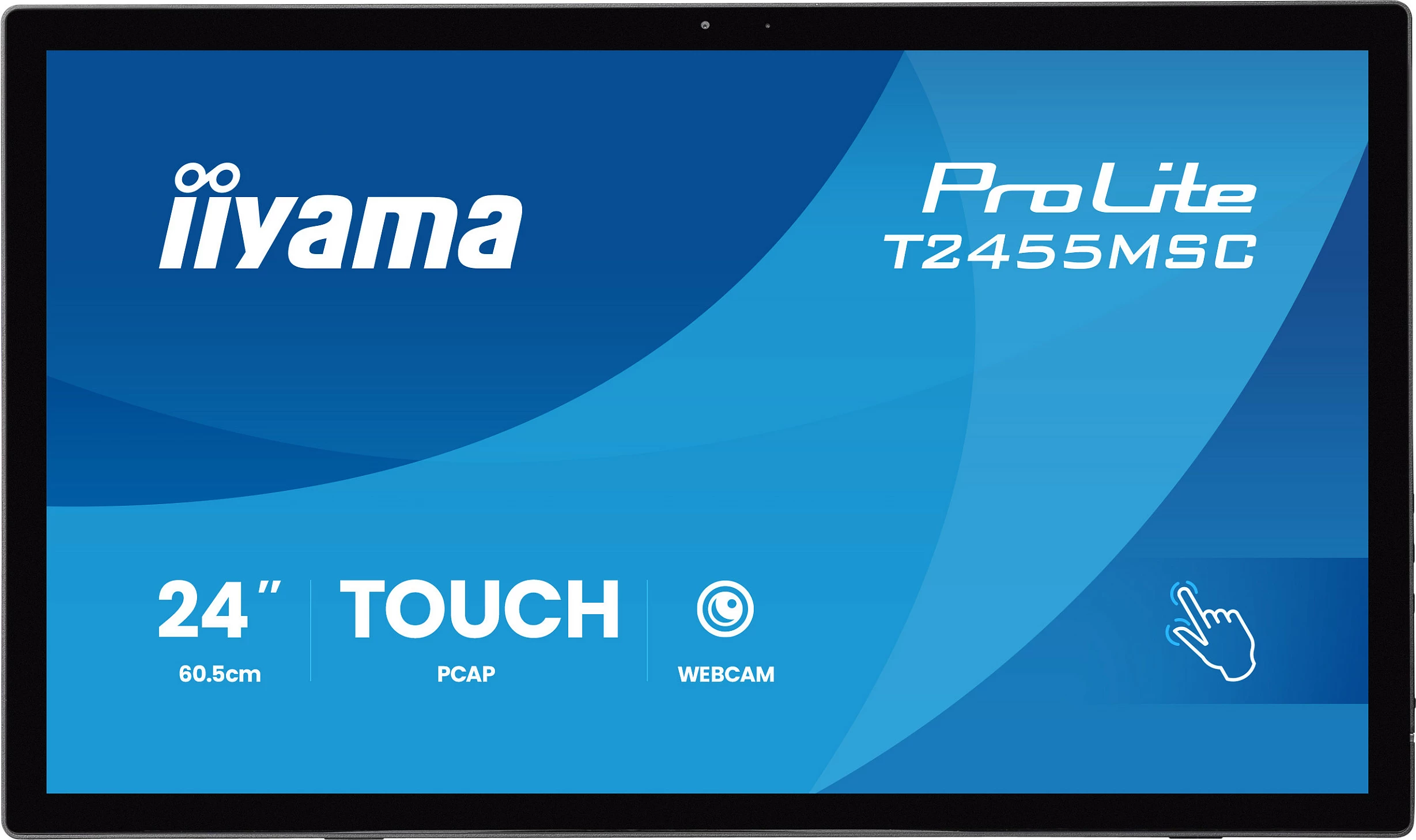 Monitor touch iiyama ProLite T2455MSC-B2, 23.8" IPS Full HD, 10-point PCAP, 360 cd/m², 120 Hz, me webcam, i zi