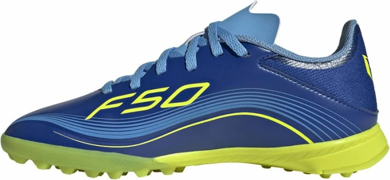 Atlete futbolli për fëmijë adidas F50 Messi, të kaltra