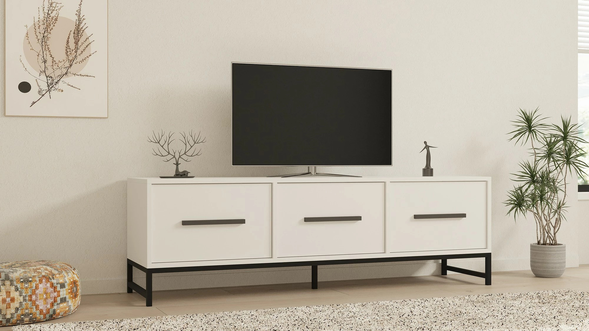 Komodë TV Hanah Home, Melody, e bardhë