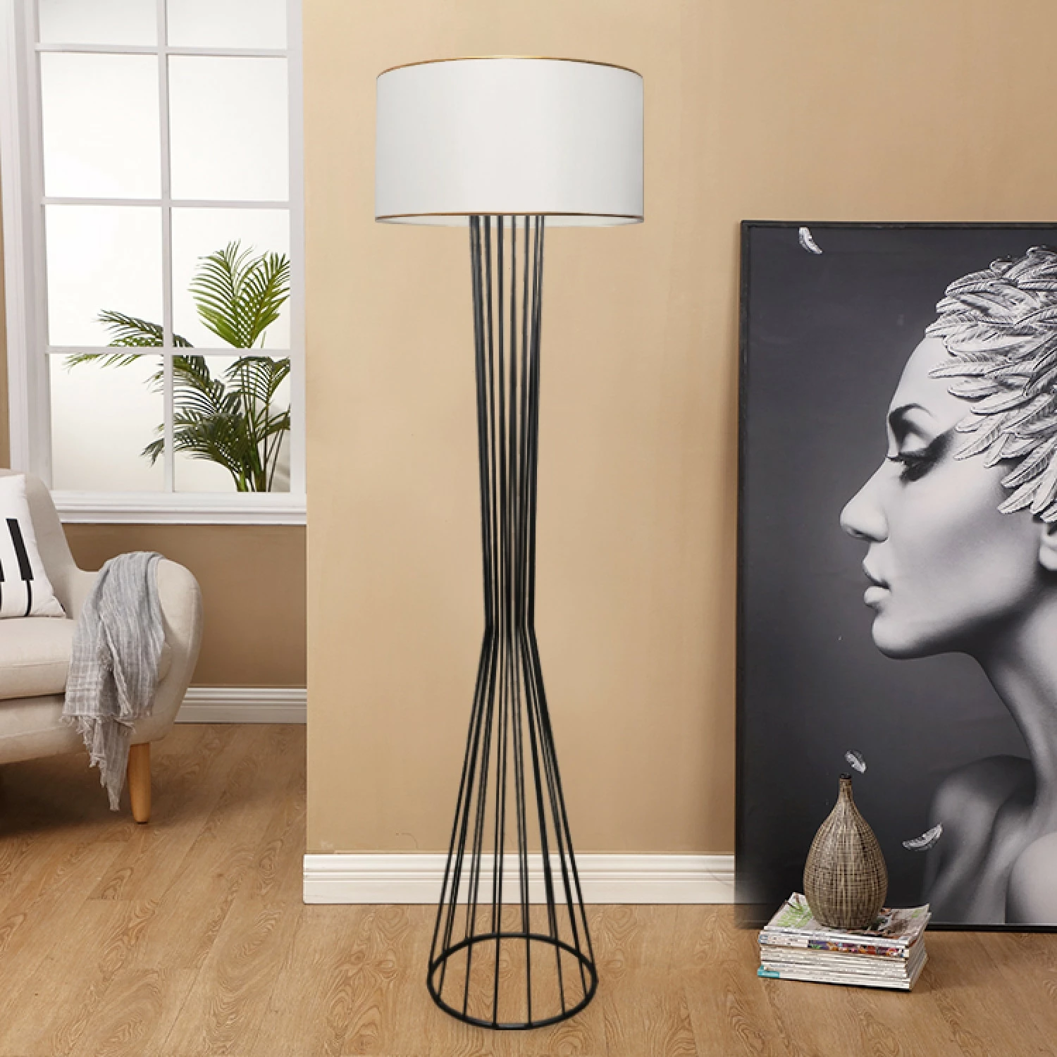 Llambë dyshemeje Opviq, AYD-3060, e bardhë, 155 cm