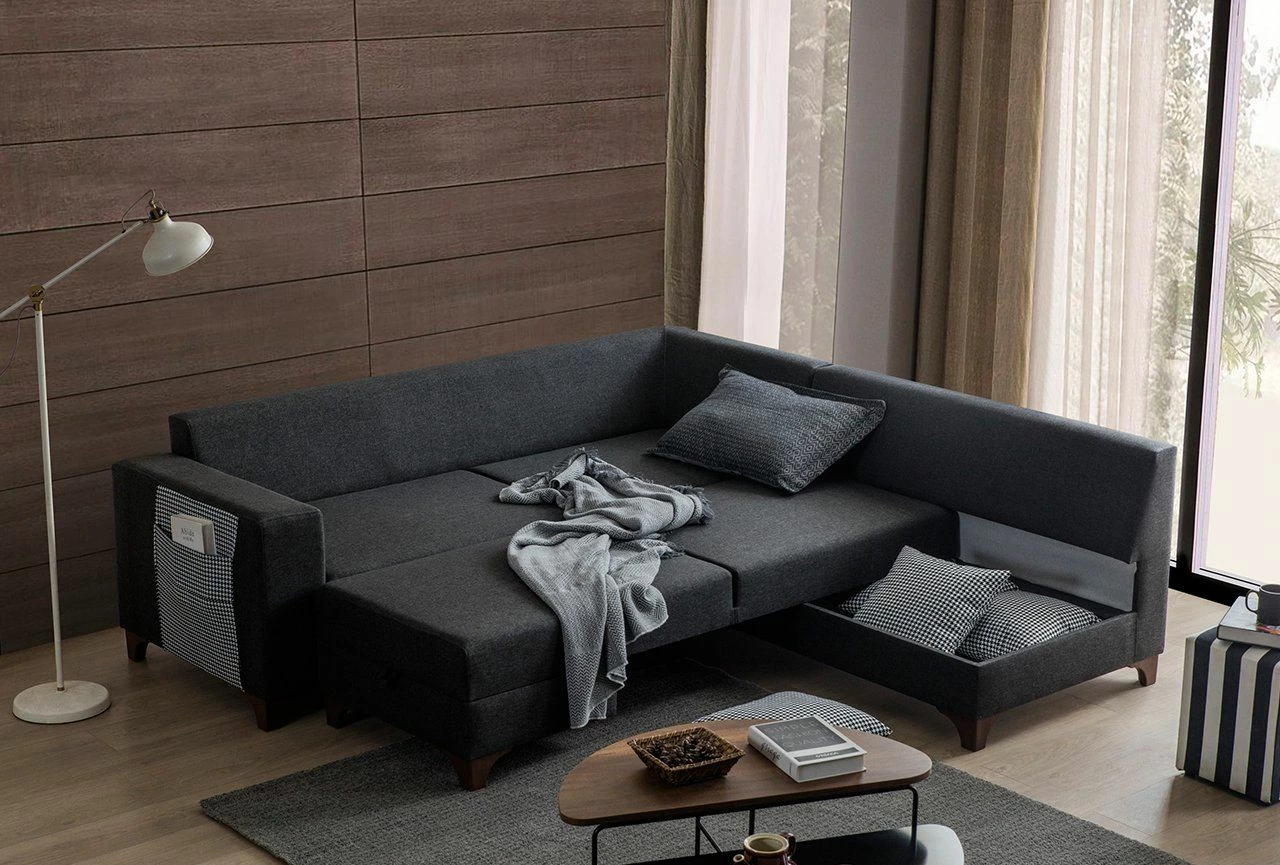 Kënd-sofë krevati Loft, anthracite, Atelier del Sofa