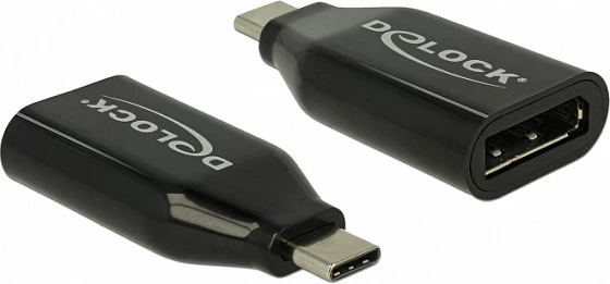 Adapter DeLOCK USB-C në DisplayPort (DP Alt Mode), 4K 60Hz, i zi