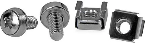 Vida montimi M6 StarTech, 50 copë, çelik inox, me cage nuts, argjend