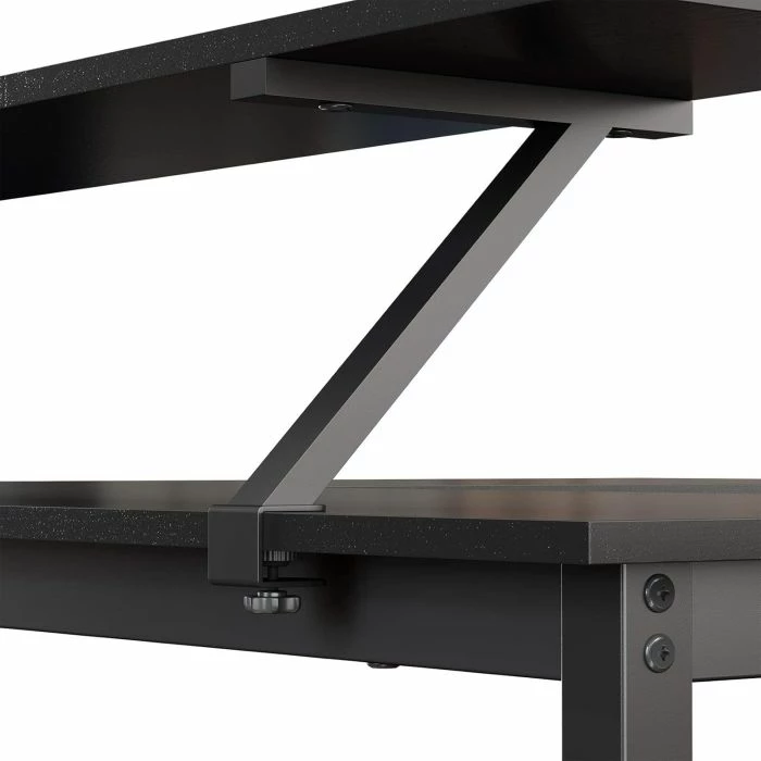 Tavolinë kompjuteri L-shape VASAGLE LWD56BK, raft monitori i lëvizshëm, e zezë
