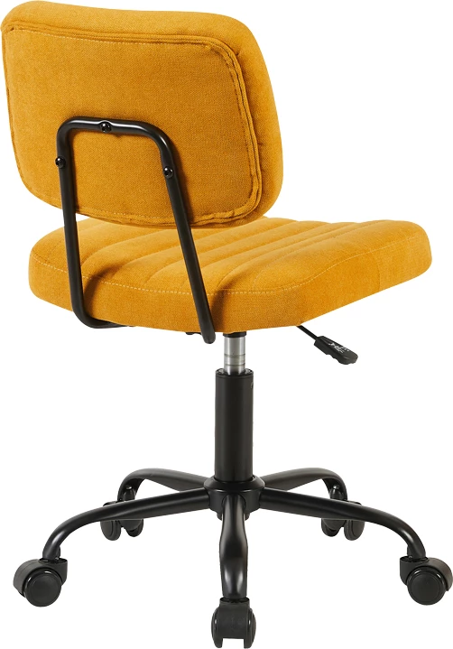 Karrige zyre Warra, material stof, ngjyrë e verdhë, 50x52x76-86cm