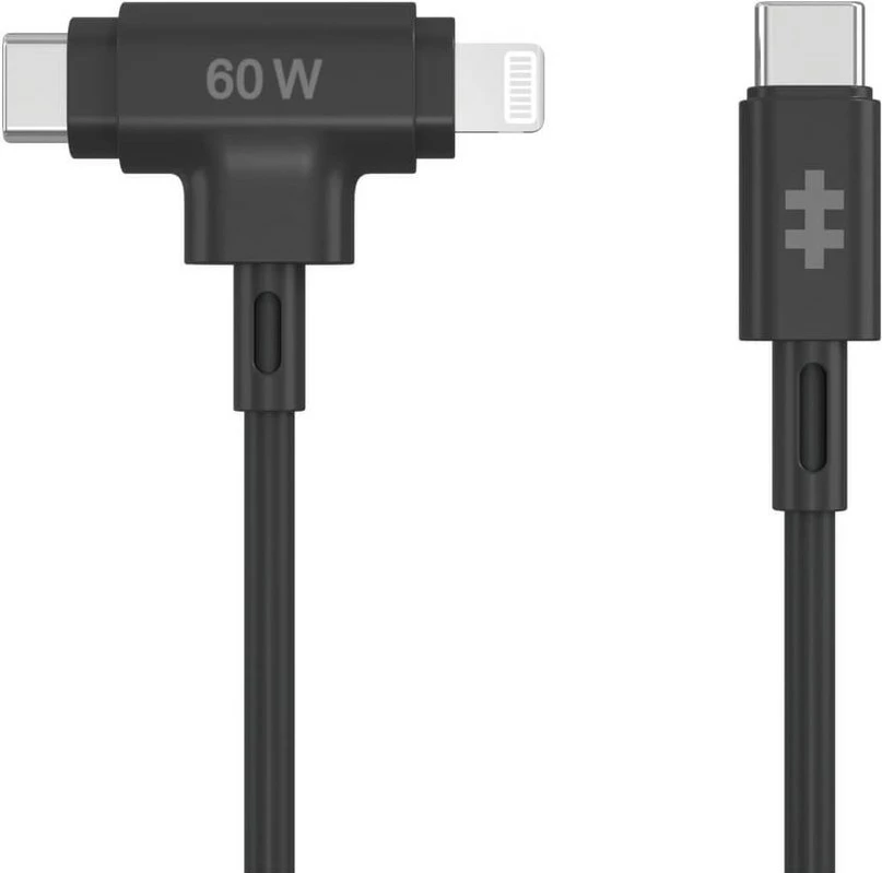 Kabllo Targus HyperJuice USB-C në USB-C/Lightning, 1.5m, 60W, e zezë