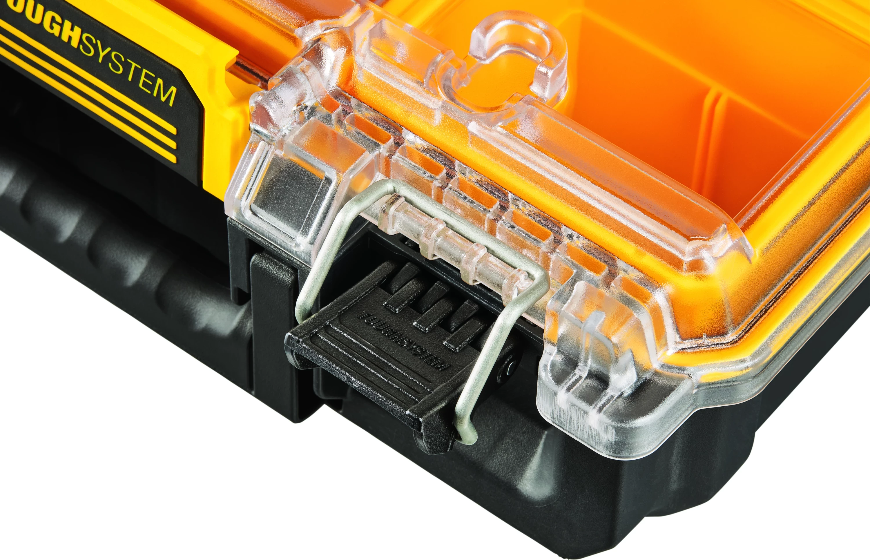 Organizator i thellë veglash Dewalt ToughSystem 2.0 DWST83392-1, IP65, 370 x 130 mm, 6 kupa të heqshme, e verdhë/zezë