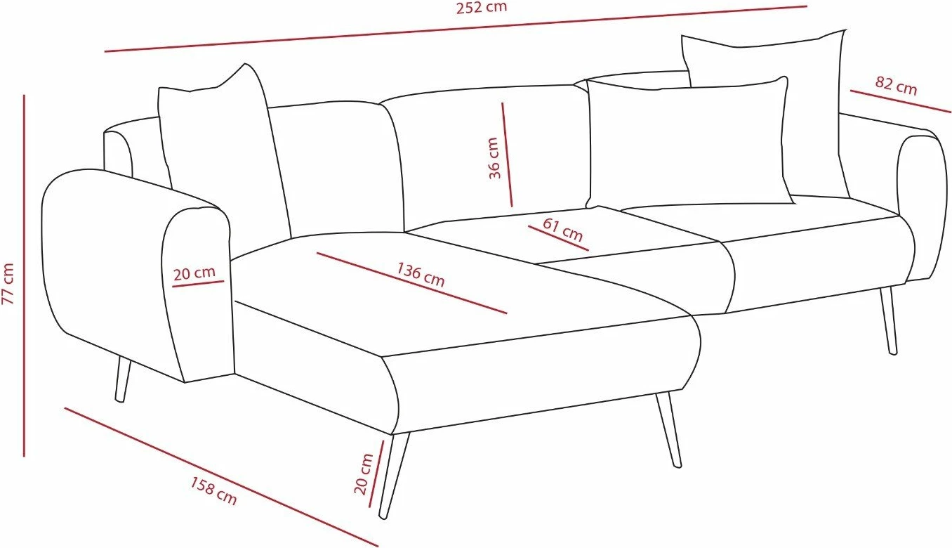 Këndore Atelier del Sofa, anë e djathtë, ngjyrë antracit