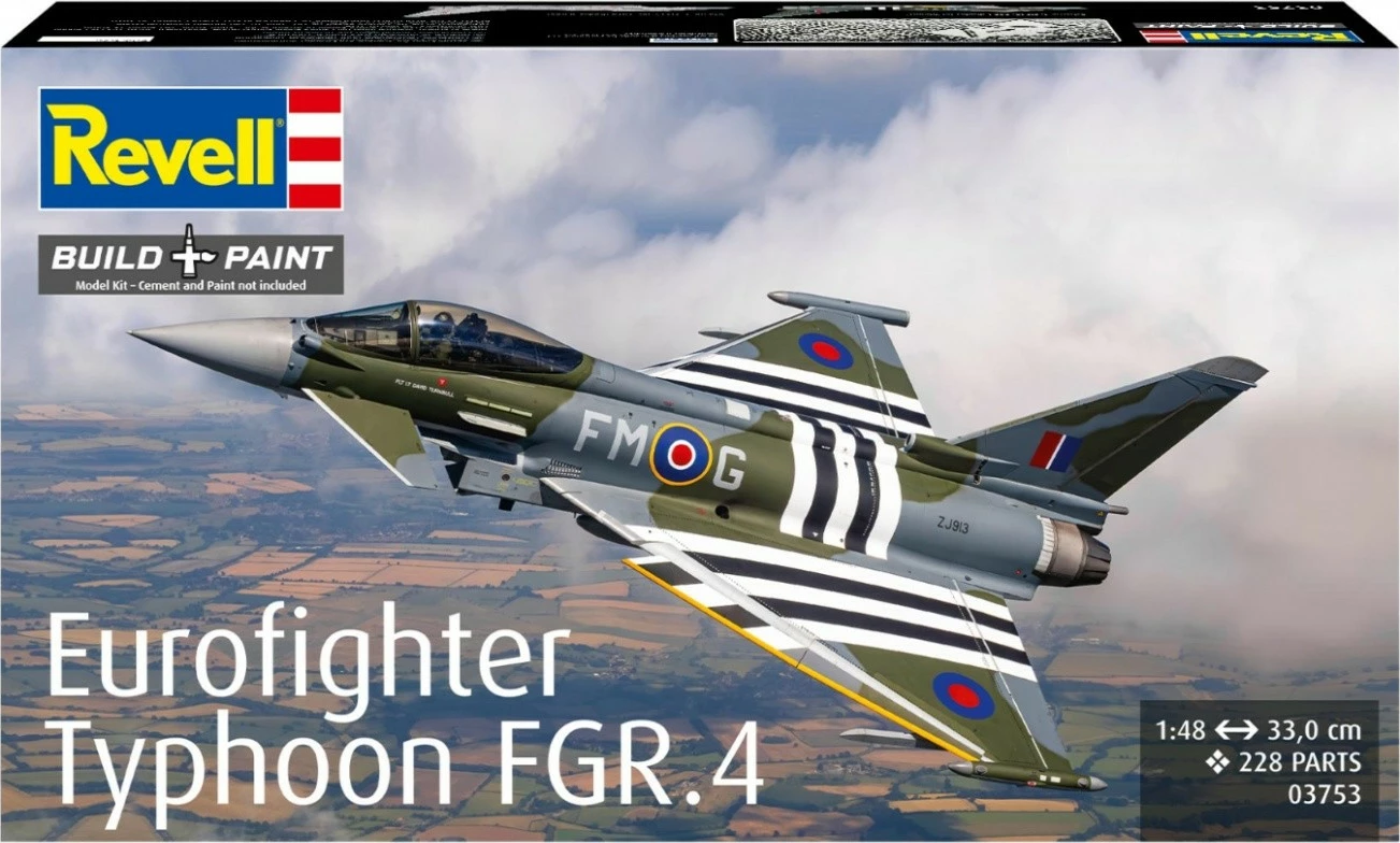 Model plastik aeroplani Revell Eurofighter Typhoon FGR.4 1:48, 228 pjesë