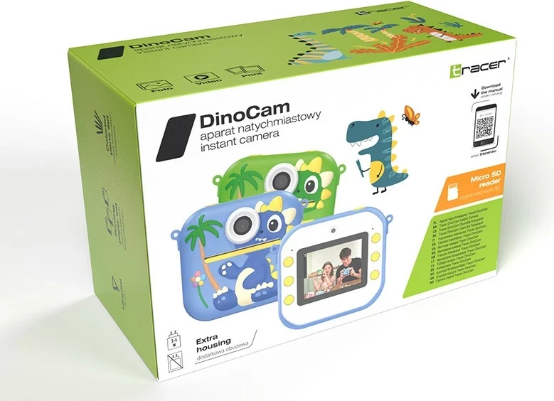 Aparat fotografik Tracer DinoCam, 48MP, printim i menjëhershëm, 13 aksesorë, bardhë