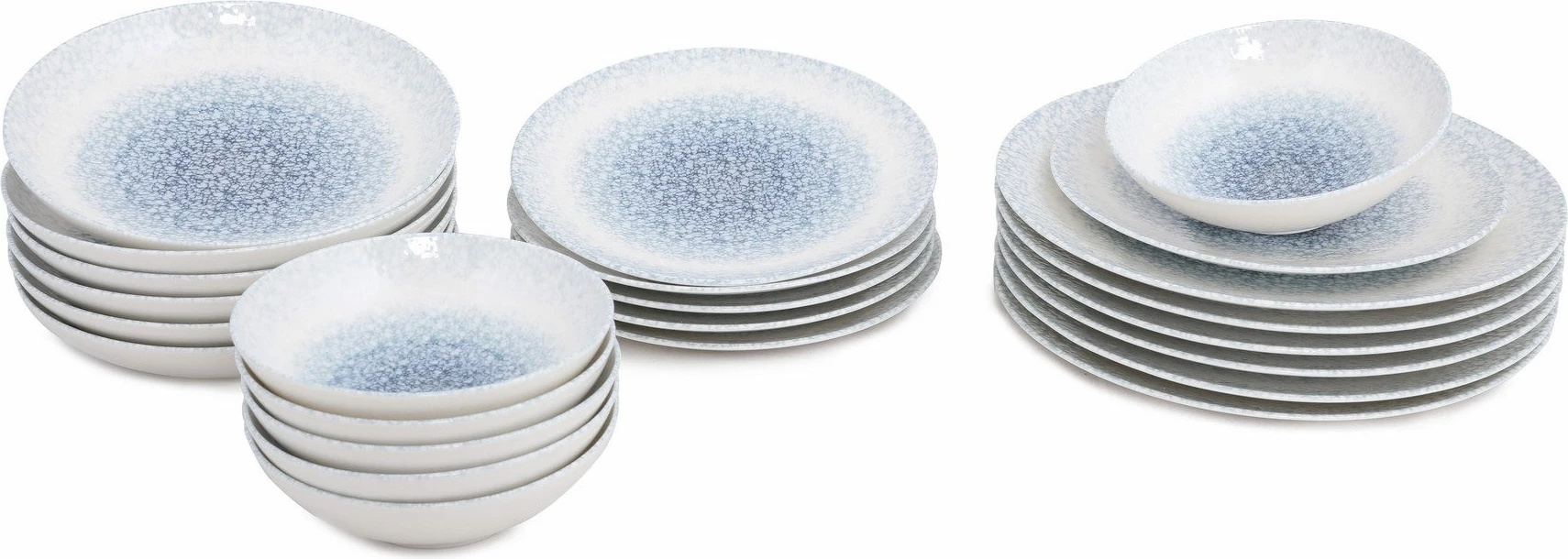 Set enësh për drekë (24 copë), Hermia Concept, GBSRD24Y4R673, porcelan, ngjyrë kaltër dhe e bardhë