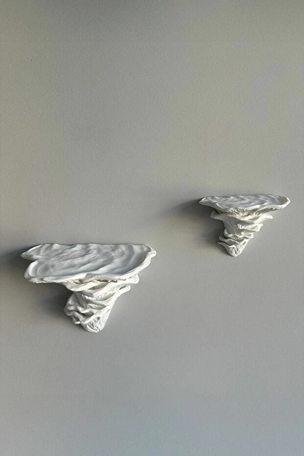 Set rafte plastikë shumëpërdorimësh (2 copë), Evila Originals, kërpudhë, i bardhë