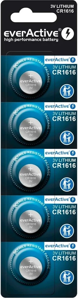 Bateri litium everActive CR1616, 3V, set 5 copë