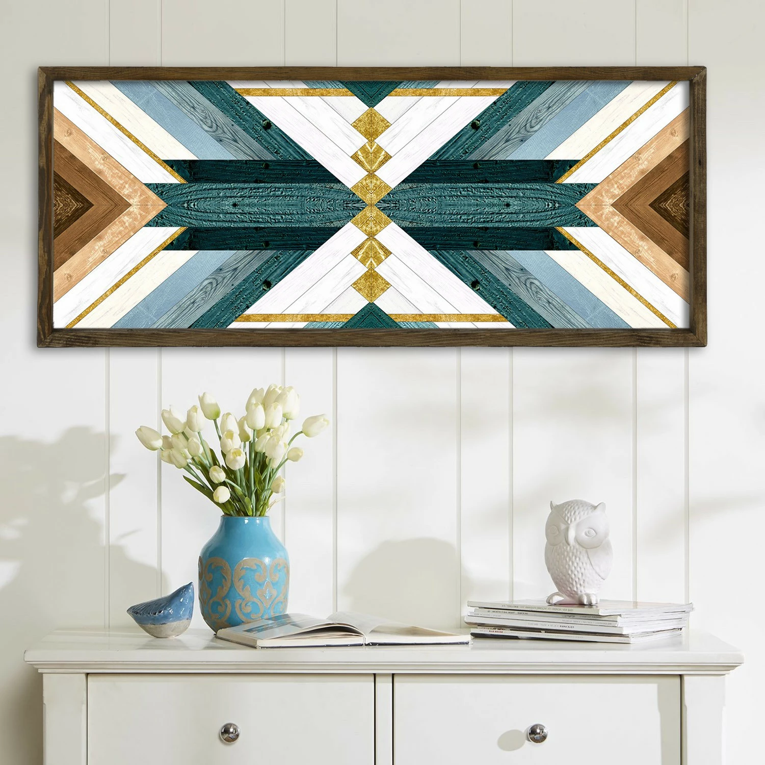 Pikturë dekorative me kornizë MDF, Wallity, TAH073, shumëngjyrëshe, 40x120cm