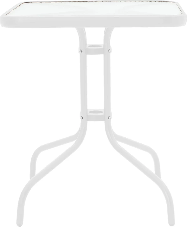 Tavolinë me karrige për terasë, ngjyrë bardhë,, 70x70x70cm