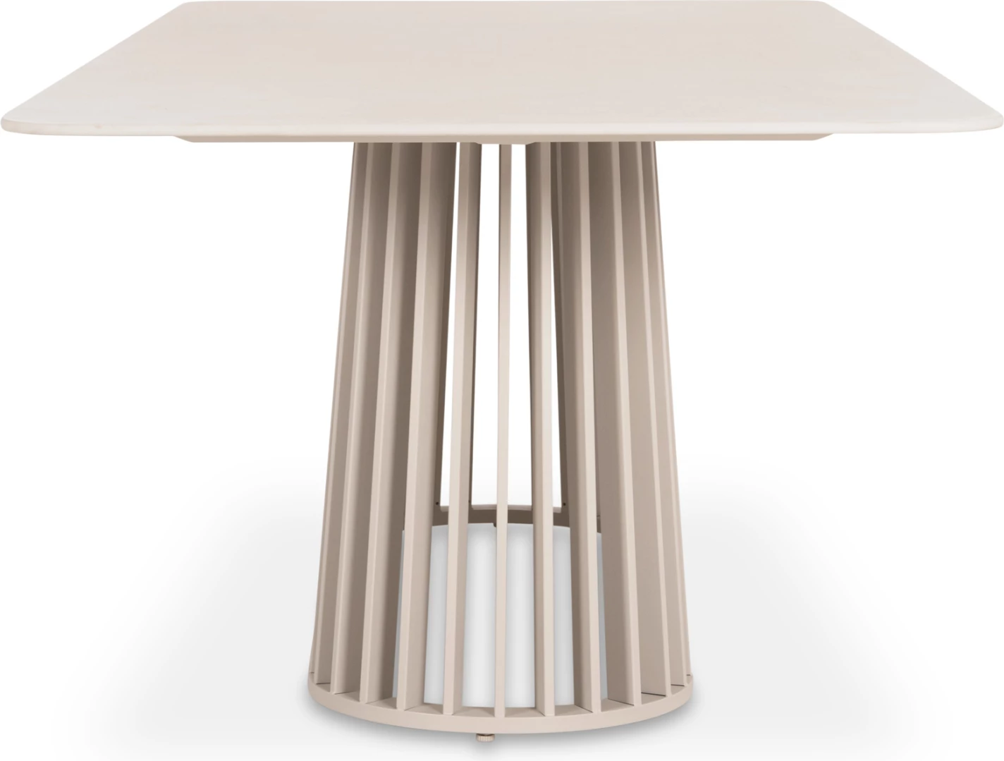 Tavolinë ngrënie për jashtë, seri Eternity, kornizë alumini, ngjyrë fildishi