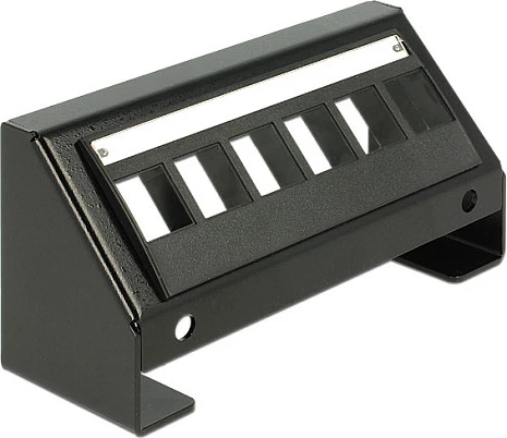 Panel kutizë për module Keystone DeLOCK 86268, 6x Keystone, metal/plastik, i zi