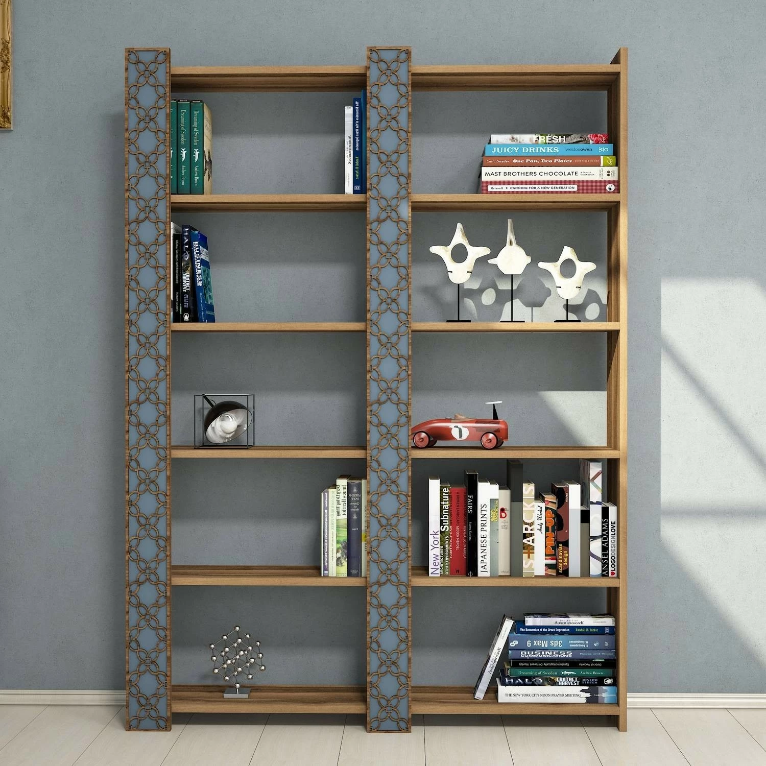 Raft librash Hanah Home, City 2, ngjyrë arre dhe kalcedoni