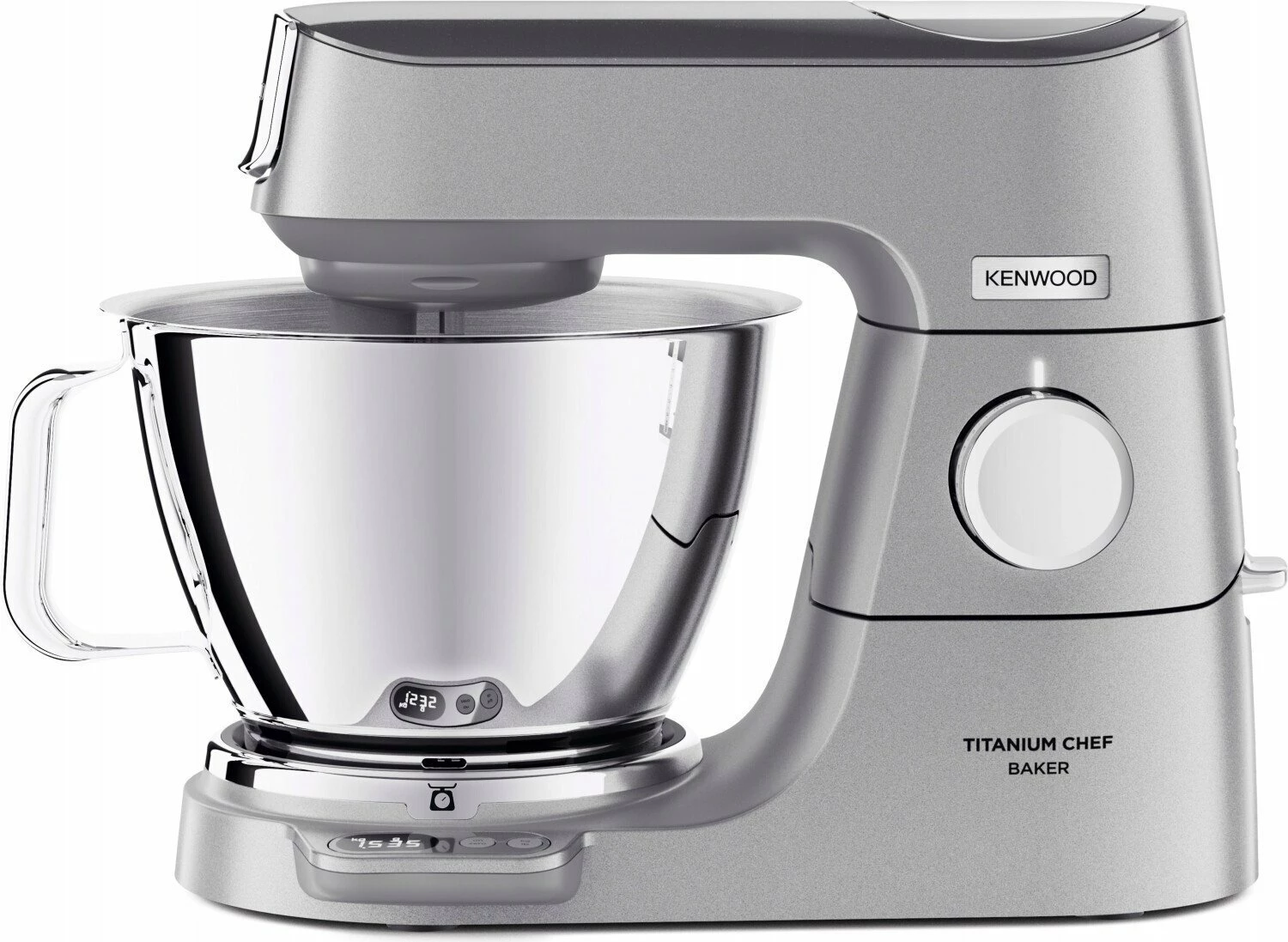 Robot kuzhine Kenwood Titanium Chef Baker KVC85.314SI 1200W, enë 5L + 3.5L, blender 1.6L, peshore e integruar, argjendtë