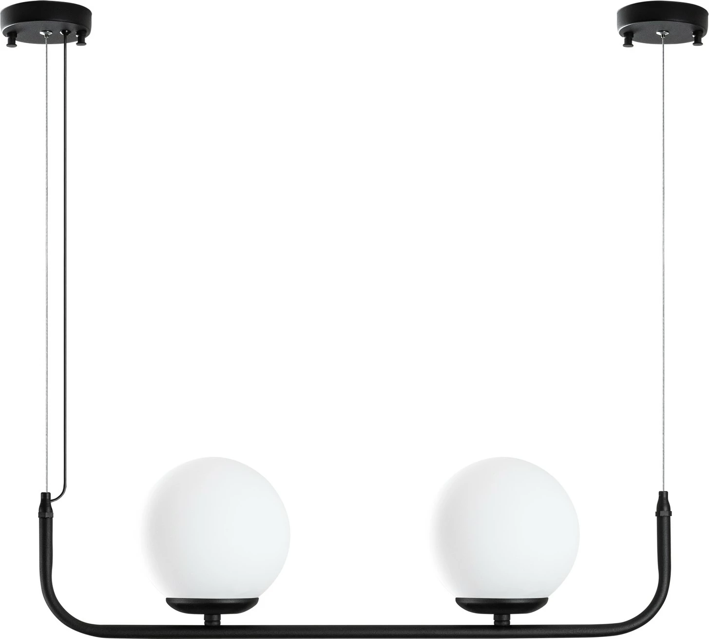 Llambë tavani Opviq Faruk, metal i zi, 2 copa, 56x15x20-110cm