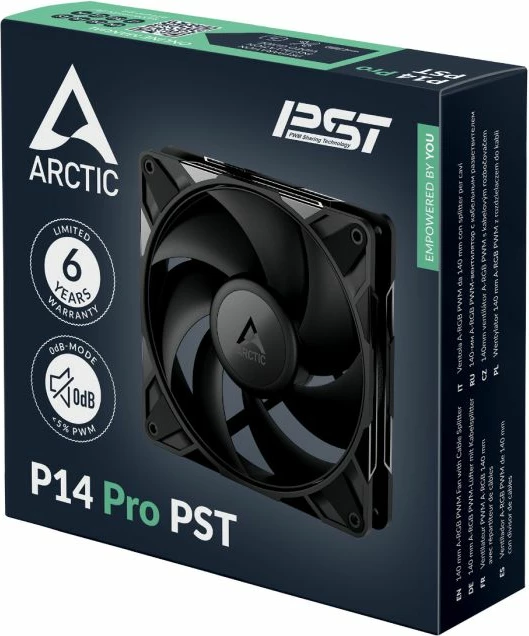 Ventilator kasë PC ARCTIC P14 PRO PST 140mm 4-pin PWM, i zi