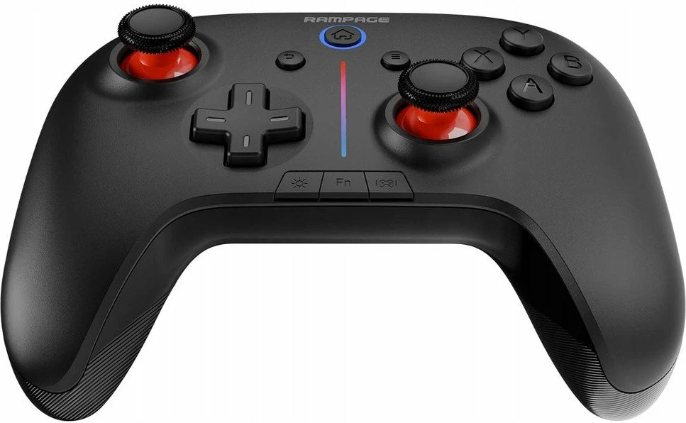 Gamepad Rampage Hydra HYDRA-BLACK me RGB, wireless/USB (Bluetooth/2.4GHz), 21 butona, për PC/Switch/telefon, i zi