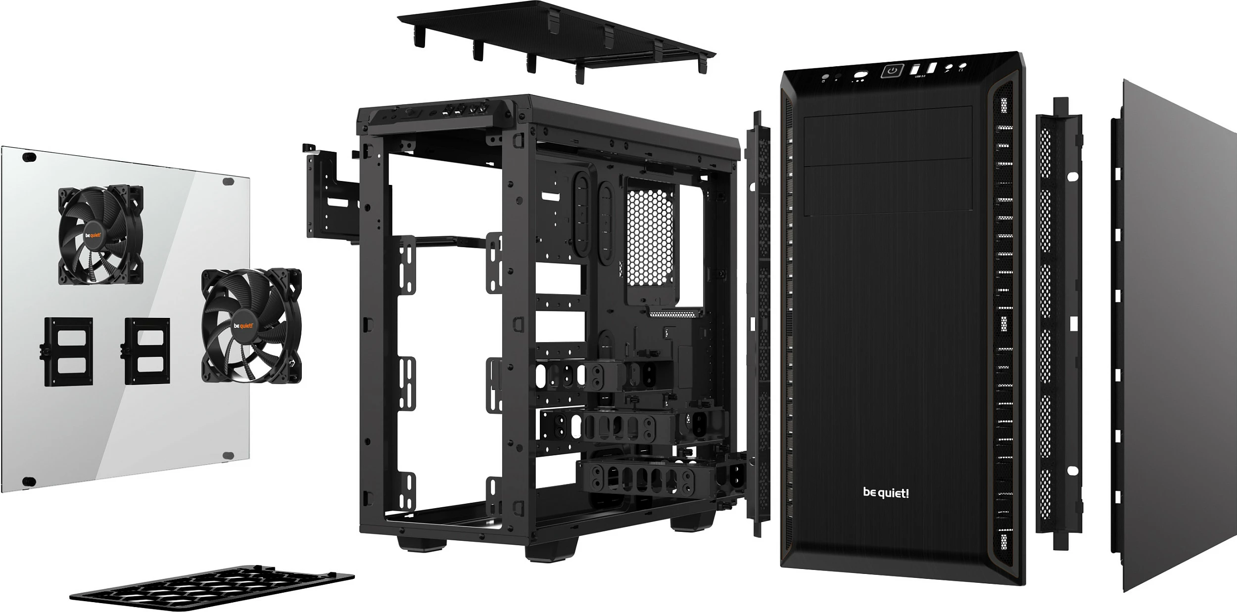 Kasë Be Quiet! Pure Base 600 Window, Midi Tower, PC, e zezë