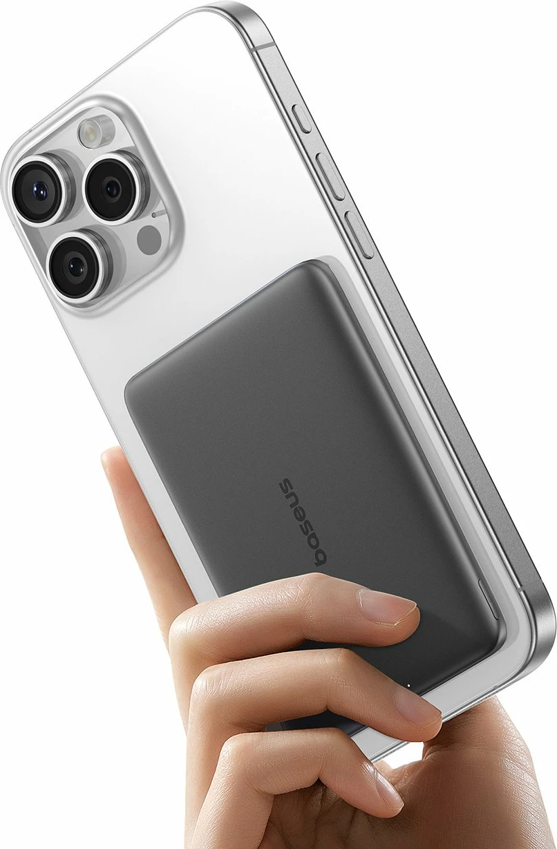 Powerbank Baseus PicoGo AM41 5000mAh 20W MagSafe ultra-slim, i zi, me kabllo USB-C 60W 30cm