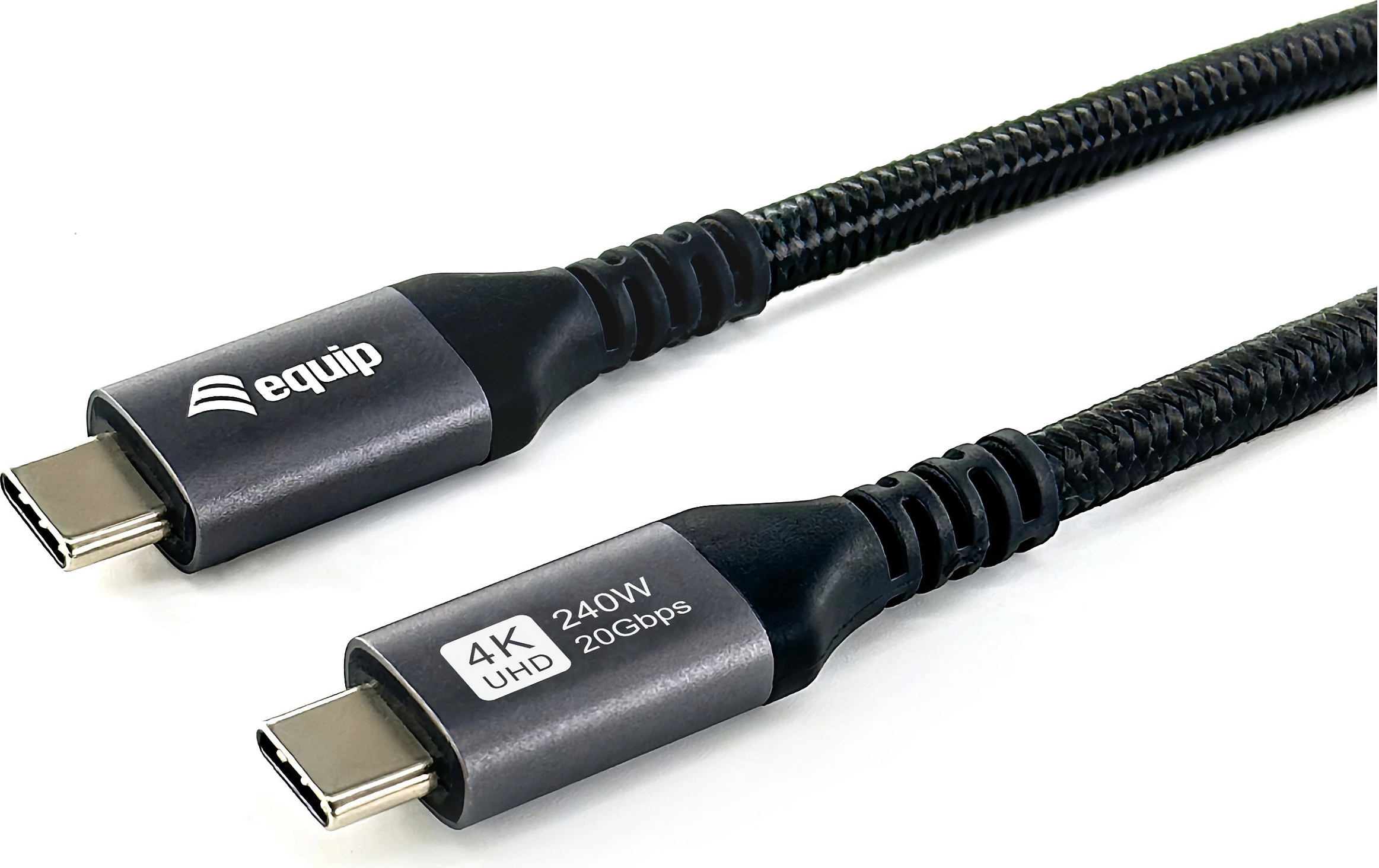 Kabllo USB4 USB-C në USB-C EQUIP 128384, 3m, 20Gbps, 4K@60Hz, USB PD, e zezë